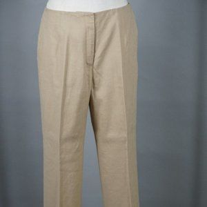 Talbot Tan Linen Stretch Trouser Size 12